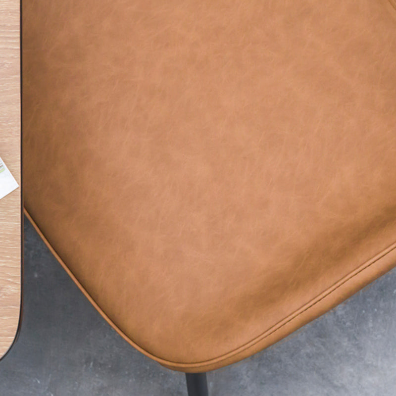 PU Leather Scandinavian Restaurant Side Chair Parsons Matte Finish Dining Chair Clearhalo ' kitchen&dining_furn' 'Dining Chairs' 'Dining Tables & Seating' 'dining_chair' 'furn' 'furn_dining_chair' 'Furniture' 'furniture_dining_chair' 'Kitchen & Dining Furniture' 'kitchen' 3825761