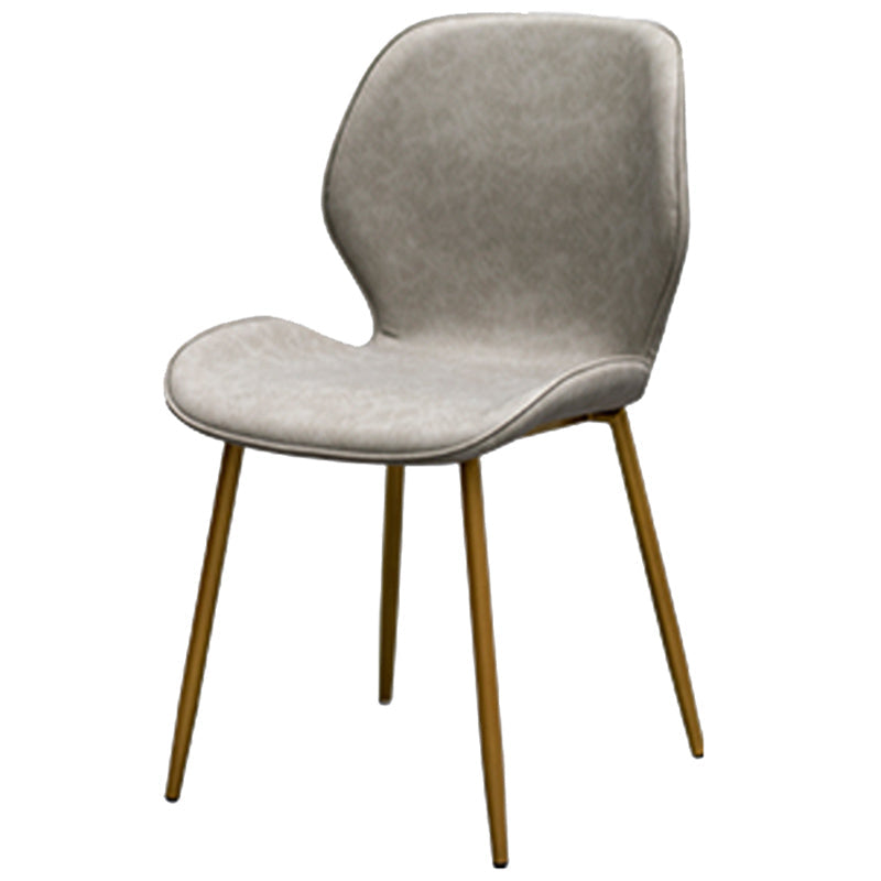 PU Leather Scandinavian Restaurant Side Chair Parsons Matte Finish Dining Chair Light Gray 1 Piece Brass Gold Clearhalo ' kitchen&dining_furn' 'Dining Chairs' 'Dining Tables & Seating' 'dining_chair' 'furn' 'furn_dining_chair' 'Furniture' 'furniture_dining_chair' 'Kitchen & Dining Furniture' 'kitchen' 3825773