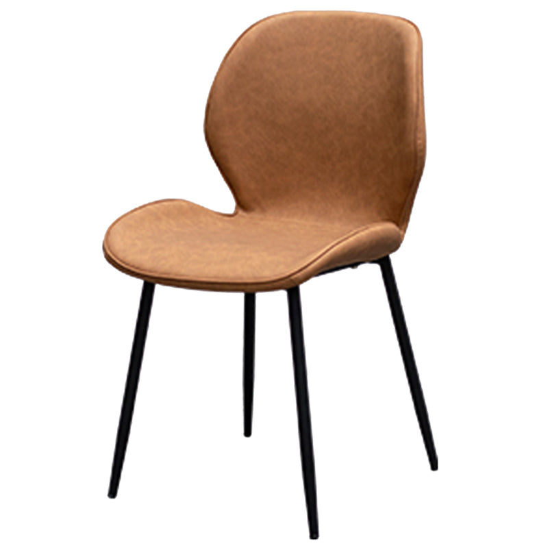 PU Leather Scandinavian Restaurant Side Chair Parsons Matte Finish Dining Chair Brown 1 Piece Black Clearhalo ' kitchen&dining_furn' 'Dining Chairs' 'Dining Tables & Seating' 'dining_chair' 'furn' 'furn_dining_chair' 'Furniture' 'furniture_dining_chair' 'Kitchen & Dining Furniture' 'kitchen' 3825779