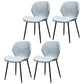 PU Leather Scandinavian Restaurant Side Chair Parsons Matte Finish Dining Chair Light Blue 4 Piece Set Black Clearhalo ' kitchen&dining_furn' 'Dining Chairs' 'Dining Tables & Seating' 'dining_chair' 'furn' 'furn_dining_chair' 'Furniture' 'furniture_dining_chair' 'Kitchen & Dining Furniture' 'kitchen' 3825784