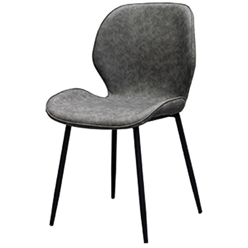 PU Leather Scandinavian Restaurant Side Chair Parsons Matte Finish Dining Chair Dark Gray 1 Piece Black Clearhalo ' kitchen&dining_furn' 'Dining Chairs' 'Dining Tables & Seating' 'dining_chair' 'furn' 'furn_dining_chair' 'Furniture' 'furniture_dining_chair' 'Kitchen & Dining Furniture' 'kitchen' 3825785