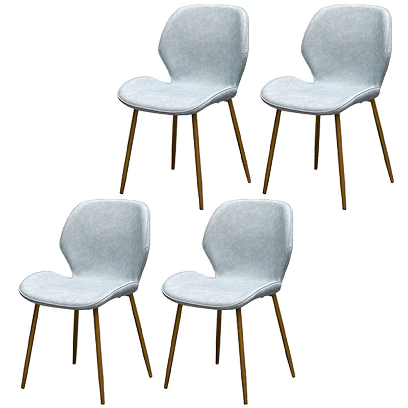 PU Leather Scandinavian Restaurant Side Chair Parsons Matte Finish Dining Chair Light Blue 4 Piece Set Brass Gold Clearhalo ' kitchen&dining_furn' 'Dining Chairs' 'Dining Tables & Seating' 'dining_chair' 'furn' 'furn_dining_chair' 'Furniture' 'furniture_dining_chair' 'Kitchen & Dining Furniture' 'kitchen' 3825793