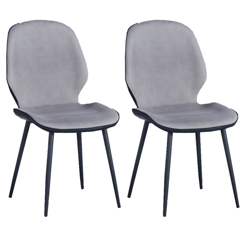 Home Scandinavian Side Chair Solid Back Upholstered Metal Dining Room Chair Grey 2 Piece Set Black Clearhalo ' kitchen&dining_furn' 'Dining Chairs' 'Dining Tables & Seating' 'dining_chair' 'furn' 'furn_dining_chair' 'Furniture' 'furniture_dining_chair' 'Kitchen & Dining Furniture' 'kitchen' 3825801