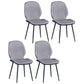 Home Scandinavian Side Chair Solid Back Upholstered Metal Dining Room Chair Grey 4 Piece Set Black Clearhalo ' kitchen&dining_furn' 'Dining Chairs' 'Dining Tables & Seating' 'dining_chair' 'furn' 'furn_dining_chair' 'Furniture' 'furniture_dining_chair' 'Kitchen & Dining Furniture' 'kitchen' 3825802