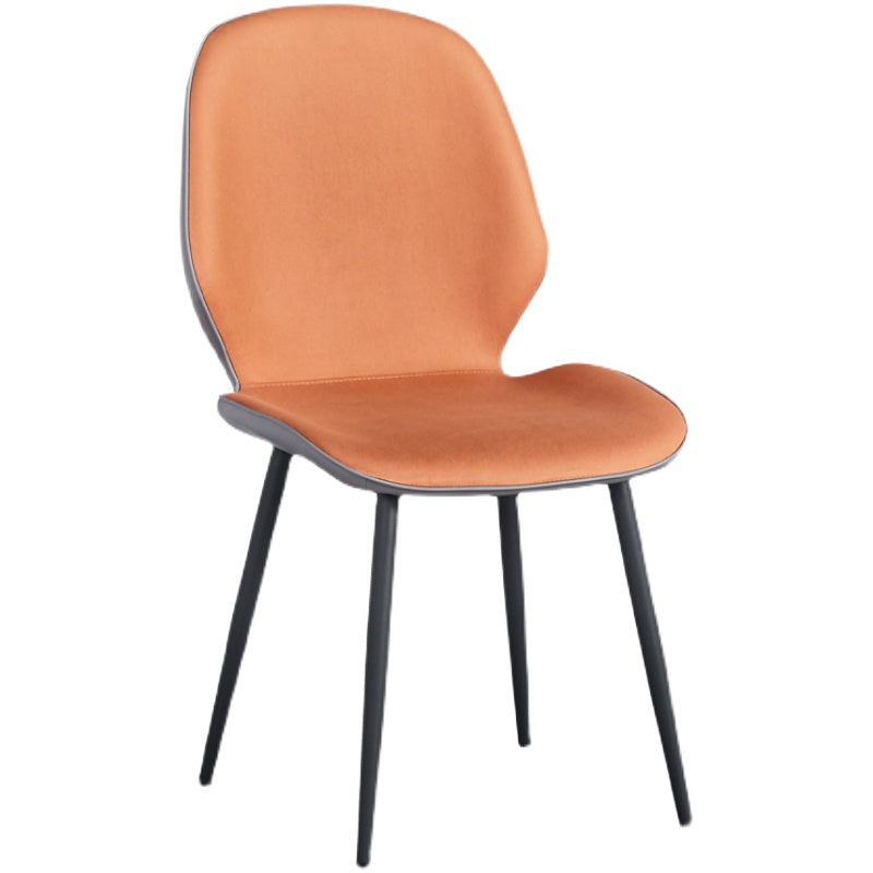 Home Scandinavian Side Chair Solid Back Upholstered Metal Dining Room Chair Clearhalo ' kitchen&dining_furn' 'Dining Chairs' 'Dining Tables & Seating' 'dining_chair' 'furn' 'furn_dining_chair' 'Furniture' 'furniture_dining_chair' 'Kitchen & Dining Furniture' 'kitchen' 3825803