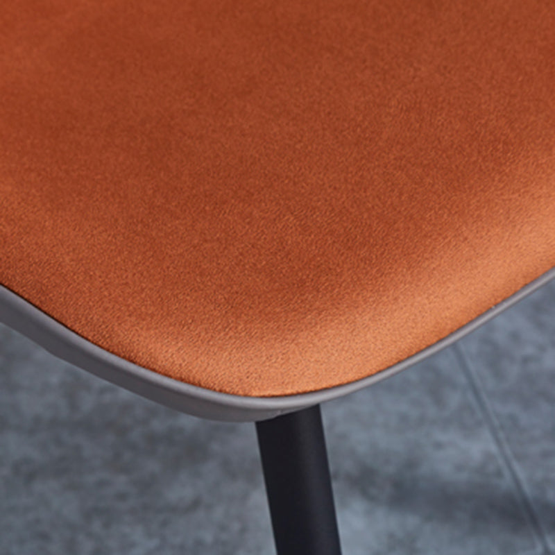 Home Scandinavian Side Chair Solid Back Upholstered Metal Dining Room Chair Clearhalo ' kitchen&dining_furn' 'Dining Chairs' 'Dining Tables & Seating' 'dining_chair' 'furn' 'furn_dining_chair' 'Furniture' 'furniture_dining_chair' 'Kitchen & Dining Furniture' 'kitchen' 3825807