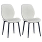 Home Scandinavian Side Chair Solid Back Upholstered Metal Dining Room Chair White 2 Piece Set Black Clearhalo ' kitchen&dining_furn' 'Dining Chairs' 'Dining Tables & Seating' 'dining_chair' 'furn' 'furn_dining_chair' 'Furniture' 'furniture_dining_chair' 'Kitchen & Dining Furniture' 'kitchen' 3825812
