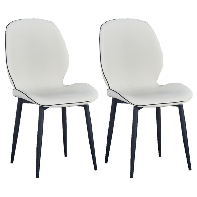 Home Scandinavian Side Chair Solid Back Upholstered Metal Dining Room Chair White 2 Piece Set Black Clearhalo ' kitchen&dining_furn' 'Dining Chairs' 'Dining Tables & Seating' 'dining_chair' 'furn' 'furn_dining_chair' 'Furniture' 'furniture_dining_chair' 'Kitchen & Dining Furniture' 'kitchen' 3825812