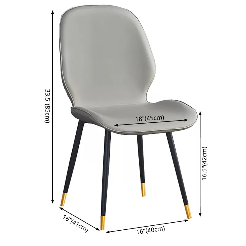 Home Scandinavian Side Chair Solid Back Upholstered Metal Dining Room Chair Clearhalo ' kitchen&dining_furn' 'Dining Chairs' 'Dining Tables & Seating' 'dining_chair' 'furn' 'furn_dining_chair' 'Furniture' 'furniture_dining_chair' 'Kitchen & Dining Furniture' 'kitchen' 3825813