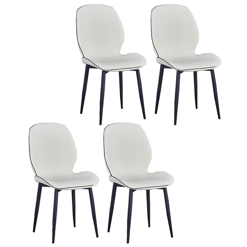 Home Scandinavian Side Chair Solid Back Upholstered Metal Dining Room Chair White 4 Piece Set Black Clearhalo ' kitchen&dining_furn' 'Dining Chairs' 'Dining Tables & Seating' 'dining_chair' 'furn' 'furn_dining_chair' 'Furniture' 'furniture_dining_chair' 'Kitchen & Dining Furniture' 'kitchen' 3825814