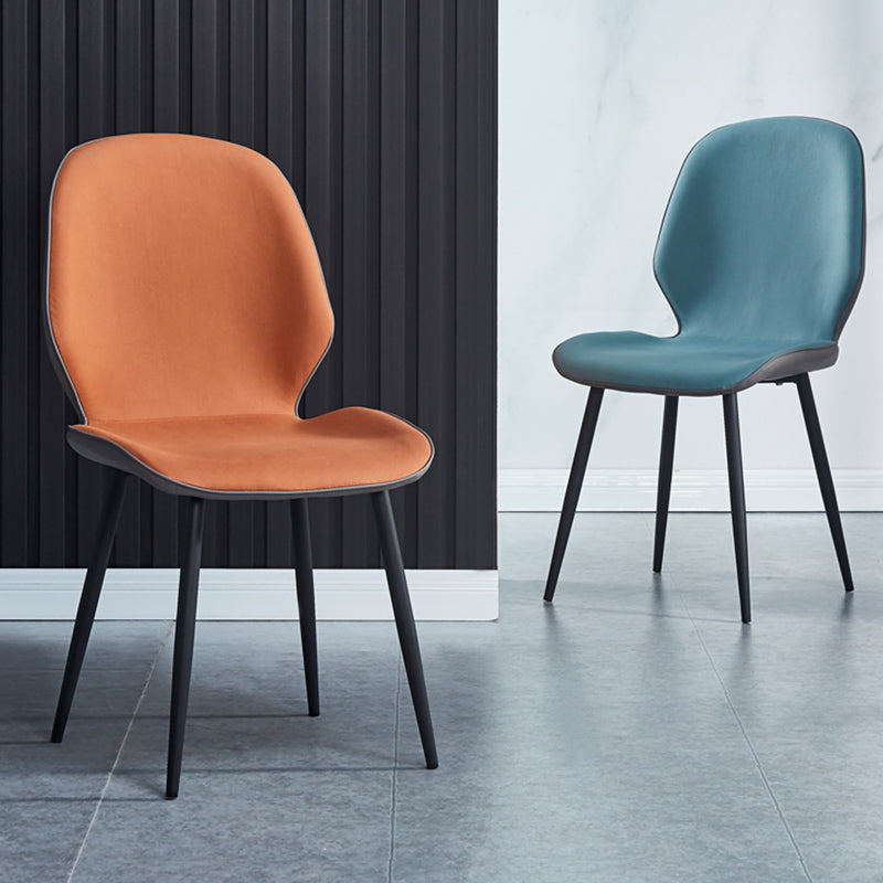 Home Scandinavian Side Chair Solid Back Upholstered Metal Dining Room Chair Clearhalo ' kitchen&dining_furn' 'Dining Chairs' 'Dining Tables & Seating' 'dining_chair' 'furn' 'furn_dining_chair' 'Furniture' 'furniture_dining_chair' 'Kitchen & Dining Furniture' 'kitchen' 3825817