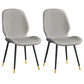 Home Scandinavian Side Chair Solid Back Upholstered Metal Dining Room Chair Light Gray 2 Piece Set Brass Gold Clearhalo ' kitchen&dining_furn' 'Dining Chairs' 'Dining Tables & Seating' 'dining_chair' 'furn' 'furn_dining_chair' 'Furniture' 'furniture_dining_chair' 'Kitchen & Dining Furniture' 'kitchen' 3825823