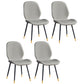 Home Scandinavian Side Chair Solid Back Upholstered Metal Dining Room Chair Light Gray 4 Piece Set Brass Gold Clearhalo ' kitchen&dining_furn' 'Dining Chairs' 'Dining Tables & Seating' 'dining_chair' 'furn' 'furn_dining_chair' 'Furniture' 'furniture_dining_chair' 'Kitchen & Dining Furniture' 'kitchen' 3825824