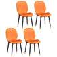 Home Scandinavian Side Chair Solid Back Upholstered Metal Dining Room Chair Orange 4 Piece Set Brass Gold Clearhalo ' kitchen&dining_furn' 'Dining Chairs' 'Dining Tables & Seating' 'dining_chair' 'furn' 'furn_dining_chair' 'Furniture' 'furniture_dining_chair' 'Kitchen & Dining Furniture' 'kitchen' 3825827