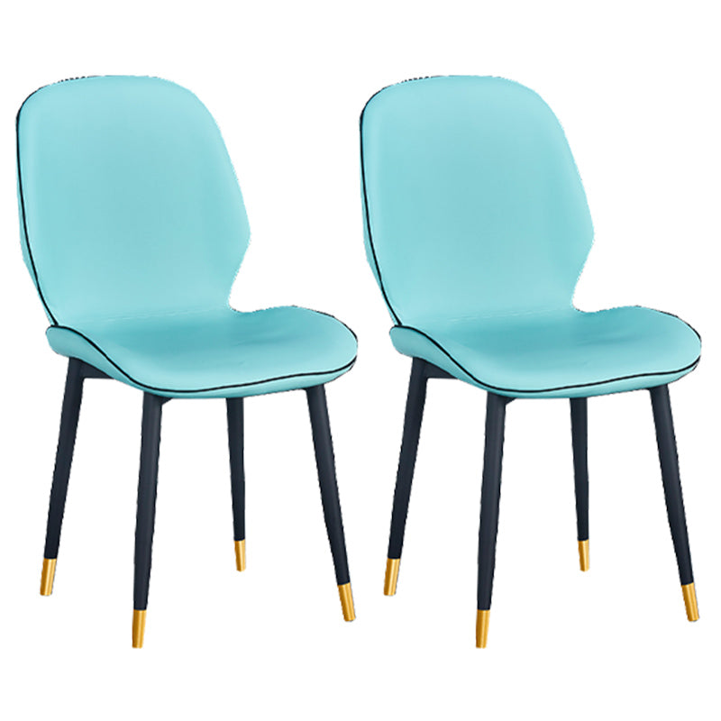 Home Scandinavian Side Chair Solid Back Upholstered Metal Dining Room Chair Sky Blue 2 Piece Set Brass Gold Clearhalo ' kitchen&dining_furn' 'Dining Chairs' 'Dining Tables & Seating' 'dining_chair' 'furn' 'furn_dining_chair' 'Furniture' 'furniture_dining_chair' 'Kitchen & Dining Furniture' 'kitchen' 3825832