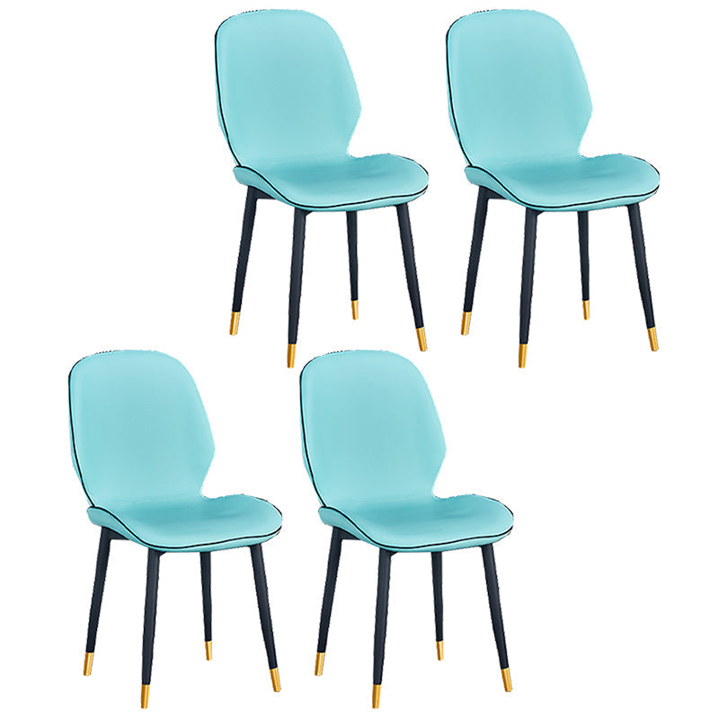 Home Scandinavian Side Chair Solid Back Upholstered Metal Dining Room Chair Sky Blue 4 Piece Set Brass Gold Clearhalo ' kitchen&dining_furn' 'Dining Chairs' 'Dining Tables & Seating' 'dining_chair' 'furn' 'furn_dining_chair' 'Furniture' 'furniture_dining_chair' 'Kitchen & Dining Furniture' 'kitchen' 3825833