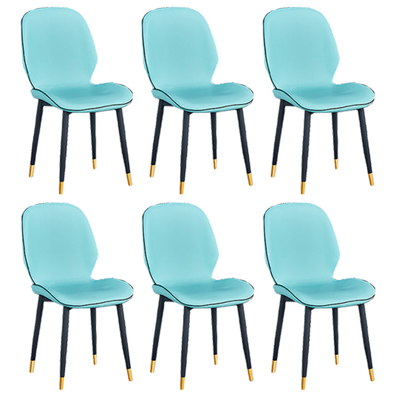 Home Scandinavian Side Chair Solid Back Upholstered Metal Dining Room Chair Sky Blue 6 Piece Set Brass Gold Clearhalo ' kitchen&dining_furn' 'Dining Chairs' 'Dining Tables & Seating' 'dining_chair' 'furn' 'furn_dining_chair' 'Furniture' 'furniture_dining_chair' 'Kitchen & Dining Furniture' 'kitchen' 3825834