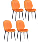 Home Scandinavian Side Chair Solid Back Upholstered Metal Dining Room Chair Orange 4 Piece Set Black Clearhalo ' kitchen&dining_furn' 'Dining Chairs' 'Dining Tables & Seating' 'dining_chair' 'furn' 'furn_dining_chair' 'Furniture' 'furniture_dining_chair' 'Kitchen & Dining Furniture' 'kitchen' 3825845