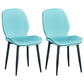Home Scandinavian Side Chair Solid Back Upholstered Metal Dining Room Chair Sky Blue 2 Piece Set Black Clearhalo ' kitchen&dining_furn' 'Dining Chairs' 'Dining Tables & Seating' 'dining_chair' 'furn' 'furn_dining_chair' 'Furniture' 'furniture_dining_chair' 'Kitchen & Dining Furniture' 'kitchen' 3825847