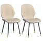 Home Scandinavian Side Chair Solid Back Upholstered Metal Dining Room Chair Off-White 2 Piece Set Brass Gold Clearhalo ' kitchen&dining_furn' 'Dining Chairs' 'Dining Tables & Seating' 'dining_chair' 'furn' 'furn_dining_chair' 'Furniture' 'furniture_dining_chair' 'Kitchen & Dining Furniture' 'kitchen' 3825850