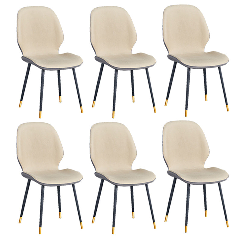 Home Scandinavian Side Chair Solid Back Upholstered Metal Dining Room Chair Off-White 6 Piece Set Brass Gold Clearhalo ' kitchen&dining_furn' 'Dining Chairs' 'Dining Tables & Seating' 'dining_chair' 'furn' 'furn_dining_chair' 'Furniture' 'furniture_dining_chair' 'Kitchen & Dining Furniture' 'kitchen' 3825852