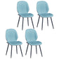 Home Scandinavian Side Chair Solid Back Upholstered Metal Dining Room Chair Blue 4 Piece Set Black Clearhalo ' kitchen&dining_furn' 'Dining Chairs' 'Dining Tables & Seating' 'dining_chair' 'furn' 'furn_dining_chair' 'Furniture' 'furniture_dining_chair' 'Kitchen & Dining Furniture' 'kitchen' 3825854