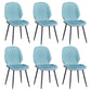 Home Scandinavian Side Chair Solid Back Upholstered Metal Dining Room Chair Blue 6 Piece Set Black Clearhalo ' kitchen&dining_furn' 'Dining Chairs' 'Dining Tables & Seating' 'dining_chair' 'furn' 'furn_dining_chair' 'Furniture' 'furniture_dining_chair' 'Kitchen & Dining Furniture' 'kitchen' 3825855