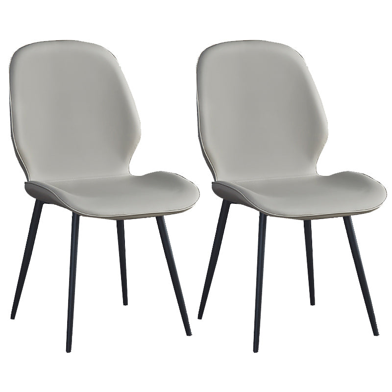 Home Scandinavian Side Chair Solid Back Upholstered Metal Dining Room Chair Light Gray 2 Piece Set Black Clearhalo ' kitchen&dining_furn' 'Dining Chairs' 'Dining Tables & Seating' 'dining_chair' 'furn' 'furn_dining_chair' 'Furniture' 'furniture_dining_chair' 'Kitchen & Dining Furniture' 'kitchen' 3825859