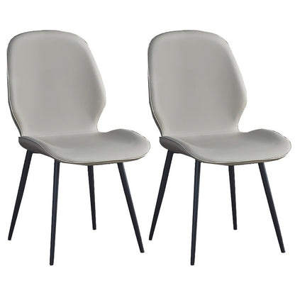 Home Scandinavian Side Chair Solid Back Upholstered Metal Dining Room Chair Light Gray 2 Piece Set Black Clearhalo ' kitchen&dining_furn' 'Dining Chairs' 'Dining Tables & Seating' 'dining_chair' 'furn' 'furn_dining_chair' 'Furniture' 'furniture_dining_chair' 'Kitchen & Dining Furniture' 'kitchen' 3825859