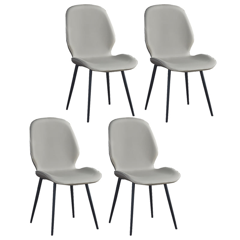 Home Scandinavian Side Chair Solid Back Upholstered Metal Dining Room Chair Light Gray 4 Piece Set Black Clearhalo ' kitchen&dining_furn' 'Dining Chairs' 'Dining Tables & Seating' 'dining_chair' 'furn' 'furn_dining_chair' 'Furniture' 'furniture_dining_chair' 'Kitchen & Dining Furniture' 'kitchen' 3825860