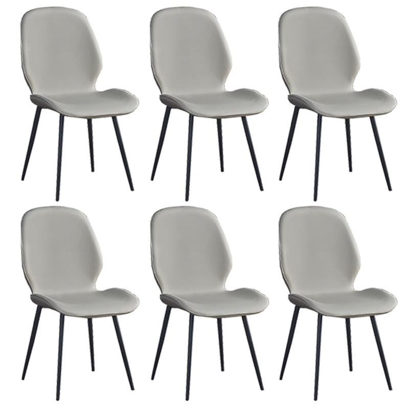 Home Scandinavian Side Chair Solid Back Upholstered Metal Dining Room Chair Light Gray 6 Piece Set Black Clearhalo ' kitchen&dining_furn' 'Dining Chairs' 'Dining Tables & Seating' 'dining_chair' 'furn' 'furn_dining_chair' 'Furniture' 'furniture_dining_chair' 'Kitchen & Dining Furniture' 'kitchen' 3825861