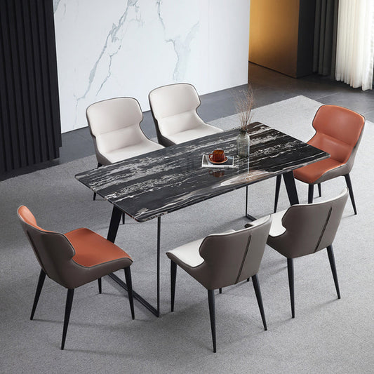 Contemporary Metal Dining Room Chairs Wingback Side Armchair for Home Use Clearhalo ' kitchen&dining_furn' 'Dining Chairs' 'Dining Tables & Seating' 'dining_chair' 'furn' 'furn_dining_chair' 'Furniture' 'furniture_dining_chair' 'Kitchen & Dining Furniture' 'kitchen' 3825866