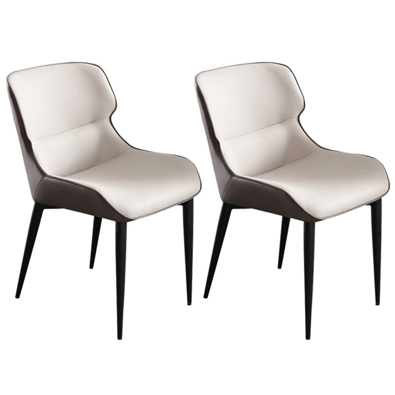 Contemporary Metal Dining Room Chairs Wingback Side Armchair for Home Use Gray-White 2 Piece Set Clearhalo ' kitchen&dining_furn' 'Dining Chairs' 'Dining Tables & Seating' 'dining_chair' 'furn' 'furn_dining_chair' 'Furniture' 'furniture_dining_chair' 'Kitchen & Dining Furniture' 'kitchen' 3825868