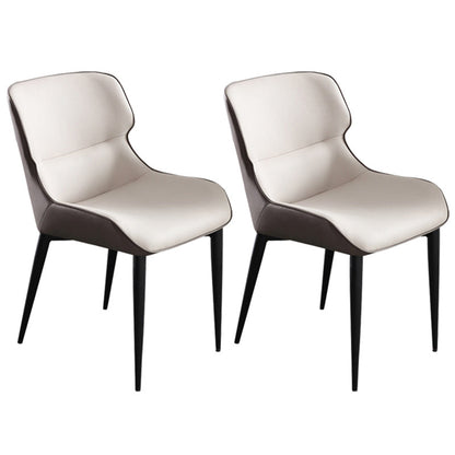 Contemporary Metal Dining Room Chairs Wingback Side Armchair for Home Use Gray-White 2 Piece Set Clearhalo ' kitchen&dining_furn' 'Dining Chairs' 'Dining Tables & Seating' 'dining_chair' 'furn' 'furn_dining_chair' 'Furniture' 'furniture_dining_chair' 'Kitchen & Dining Furniture' 'kitchen' 3825868