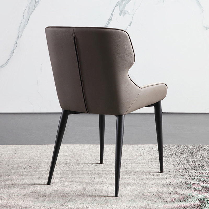 Contemporary Metal Dining Room Chairs Wingback Side Armchair for Home Use Clearhalo ' kitchen&dining_furn' 'Dining Chairs' 'Dining Tables & Seating' 'dining_chair' 'furn' 'furn_dining_chair' 'Furniture' 'furniture_dining_chair' 'Kitchen & Dining Furniture' 'kitchen' 3825869