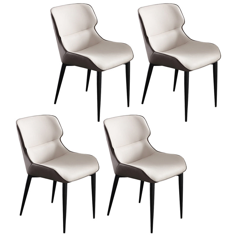 Contemporary Metal Dining Room Chairs Wingback Side Armchair for Home Use Gray-White 4 Piece Set Clearhalo ' kitchen&dining_furn' 'Dining Chairs' 'Dining Tables & Seating' 'dining_chair' 'furn' 'furn_dining_chair' 'Furniture' 'furniture_dining_chair' 'Kitchen & Dining Furniture' 'kitchen' 3825870