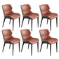 Contemporary Metal Dining Room Chairs Wingback Side Armchair for Home Use Orange 6 Piece Set Clearhalo ' kitchen&dining_furn' 'Dining Chairs' 'Dining Tables & Seating' 'dining_chair' 'furn' 'furn_dining_chair' 'Furniture' 'furniture_dining_chair' 'Kitchen & Dining Furniture' 'kitchen' 3825884