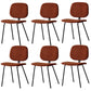 Home Scandinavian Side Chair Open Back Upholstered Metal Dining Room Chair Red Brown 6 Piece Set Clearhalo ' kitchen&dining_furn' 'Dining Chairs' 'Dining Tables & Seating' 'dining_chair' 'furn' 'furn_dining_chair' 'Furniture' 'furniture_dining_chair' 'Kitchen & Dining Furniture' 'kitchen' 3825930