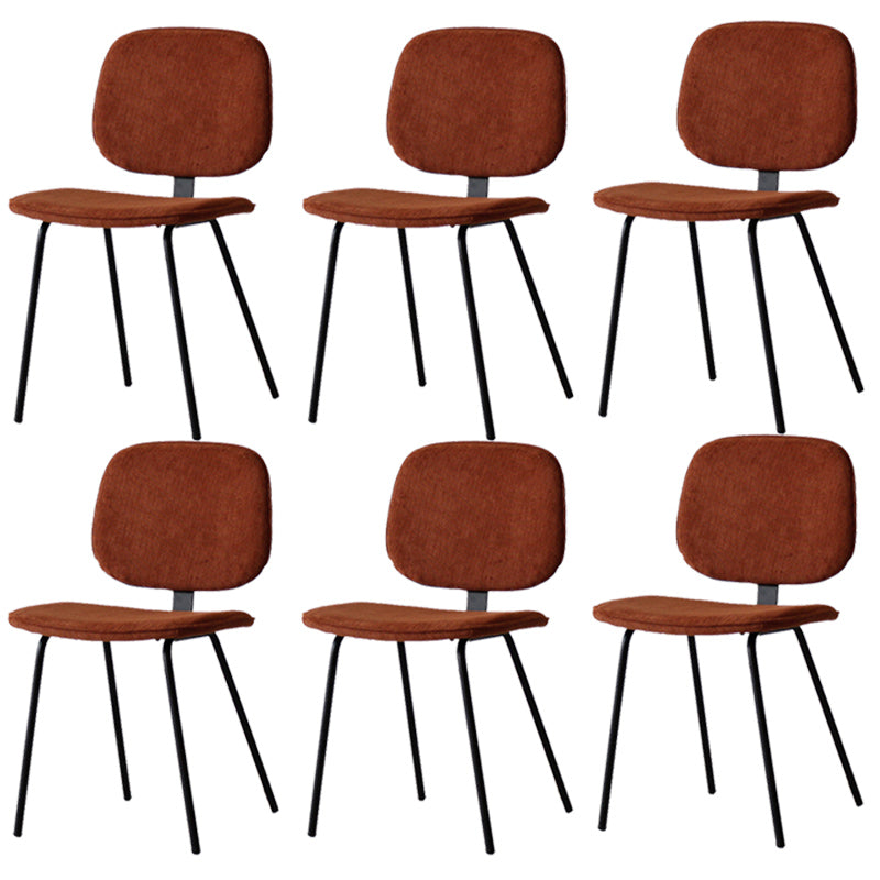 Home Scandinavian Side Chair Open Back Upholstered Metal Dining Room Chair Red Brown 6 Piece Set Clearhalo ' kitchen&dining_furn' 'Dining Chairs' 'Dining Tables & Seating' 'dining_chair' 'furn' 'furn_dining_chair' 'Furniture' 'furniture_dining_chair' 'Kitchen & Dining Furniture' 'kitchen' 3825930