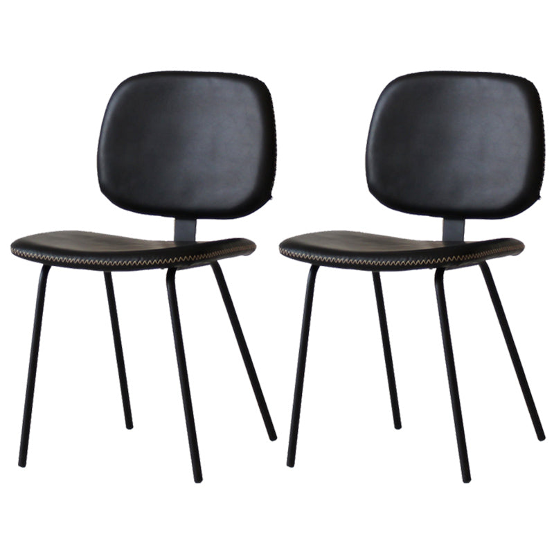 Home Scandinavian Side Chair Open Back Upholstered Metal Dining Room Chair Gloss Black 2 Piece Set Clearhalo ' kitchen&dining_furn' 'Dining Chairs' 'Dining Tables & Seating' 'dining_chair' 'furn' 'furn_dining_chair' 'Furniture' 'furniture_dining_chair' 'Kitchen & Dining Furniture' 'kitchen' 3825931