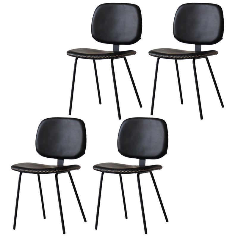Home Scandinavian Side Chair Open Back Upholstered Metal Dining Room Chair Gloss Black 4 Piece Set Clearhalo ' kitchen&dining_furn' 'Dining Chairs' 'Dining Tables & Seating' 'dining_chair' 'furn' 'furn_dining_chair' 'Furniture' 'furniture_dining_chair' 'Kitchen & Dining Furniture' 'kitchen' 3825933