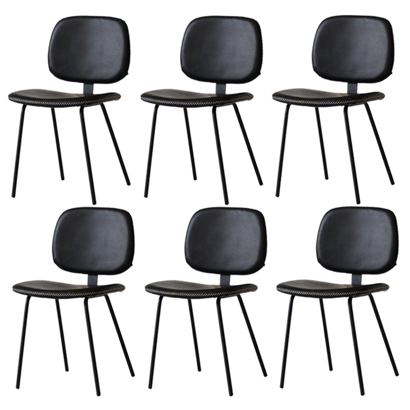Home Scandinavian Side Chair Open Back Upholstered Metal Dining Room Chair Gloss Black 6 Piece Set Clearhalo ' kitchen&dining_furn' 'Dining Chairs' 'Dining Tables & Seating' 'dining_chair' 'furn' 'furn_dining_chair' 'Furniture' 'furniture_dining_chair' 'Kitchen & Dining Furniture' 'kitchen' 3825934