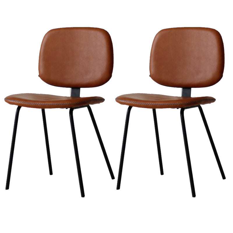 Home Scandinavian Side Chair Open Back Upholstered Metal Dining Room Chair Brown 2 Piece Set Clearhalo ' kitchen&dining_furn' 'Dining Chairs' 'Dining Tables & Seating' 'dining_chair' 'furn' 'furn_dining_chair' 'Furniture' 'furniture_dining_chair' 'Kitchen & Dining Furniture' 'kitchen' 3825935