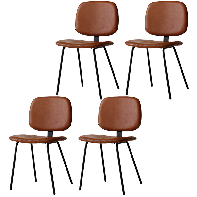 Home Scandinavian Side Chair Open Back Upholstered Metal Dining Room Chair Brown 4 Piece Set Clearhalo ' kitchen&dining_furn' 'Dining Chairs' 'Dining Tables & Seating' 'dining_chair' 'furn' 'furn_dining_chair' 'Furniture' 'furniture_dining_chair' 'Kitchen & Dining Furniture' 'kitchen' 3825936