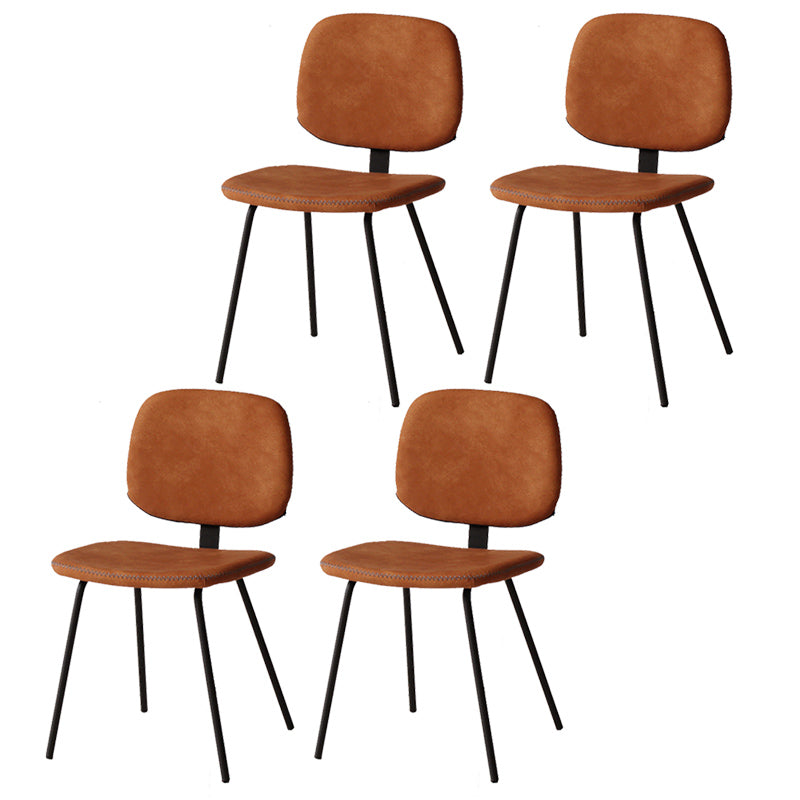 Home Scandinavian Side Chair Open Back Upholstered Metal Dining Room Chair Orange 4 Piece Set Clearhalo ' kitchen&dining_furn' 'Dining Chairs' 'Dining Tables & Seating' 'dining_chair' 'furn' 'furn_dining_chair' 'Furniture' 'furniture_dining_chair' 'Kitchen & Dining Furniture' 'kitchen' 3825939