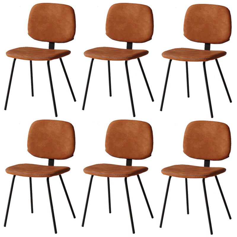 Home Scandinavian Side Chair Open Back Upholstered Metal Dining Room Chair Orange 6 Piece Set Clearhalo ' kitchen&dining_furn' 'Dining Chairs' 'Dining Tables & Seating' 'dining_chair' 'furn' 'furn_dining_chair' 'Furniture' 'furniture_dining_chair' 'Kitchen & Dining Furniture' 'kitchen' 3825940