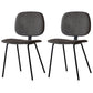 Home Scandinavian Side Chair Open Back Upholstered Metal Dining Room Chair Dark Gray-Black 2 Piece Set Clearhalo ' kitchen&dining_furn' 'Dining Chairs' 'Dining Tables & Seating' 'dining_chair' 'furn' 'furn_dining_chair' 'Furniture' 'furniture_dining_chair' 'Kitchen & Dining Furniture' 'kitchen' 3825944