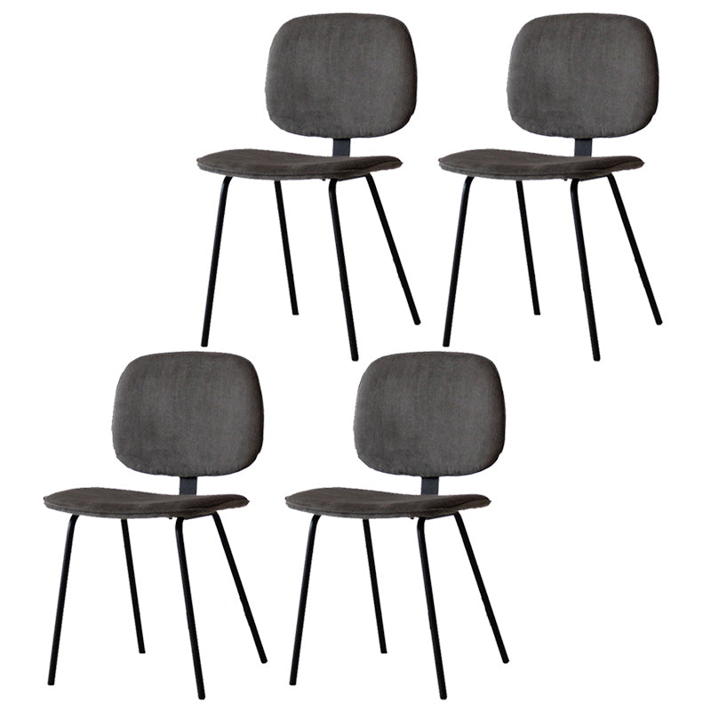 Home Scandinavian Side Chair Open Back Upholstered Metal Dining Room Chair Dark Gray-Black 4 Piece Set Clearhalo ' kitchen&dining_furn' 'Dining Chairs' 'Dining Tables & Seating' 'dining_chair' 'furn' 'furn_dining_chair' 'Furniture' 'furniture_dining_chair' 'Kitchen & Dining Furniture' 'kitchen' 3825945