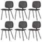 Home Scandinavian Side Chair Open Back Upholstered Metal Dining Room Chair Dark Gray-Black 6 Piece Set Clearhalo ' kitchen&dining_furn' 'Dining Chairs' 'Dining Tables & Seating' 'dining_chair' 'furn' 'furn_dining_chair' 'Furniture' 'furniture_dining_chair' 'Kitchen & Dining Furniture' 'kitchen' 3825946