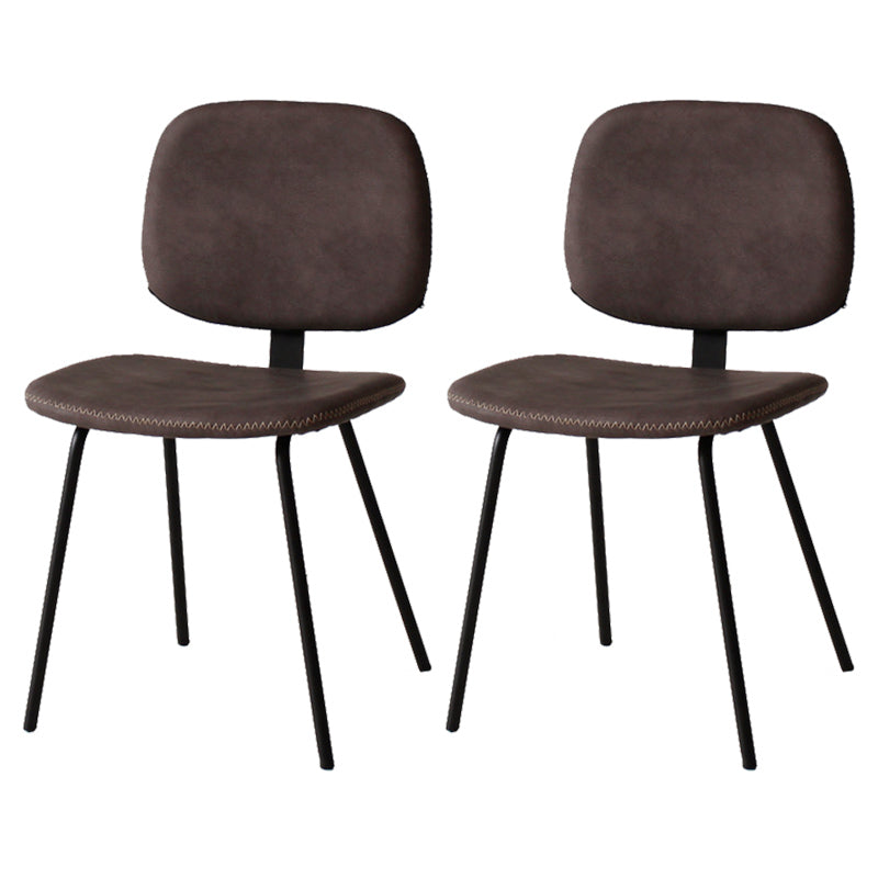 Home Scandinavian Side Chair Open Back Upholstered Metal Dining Room Chair Dark Brown 2 Piece Set Clearhalo ' kitchen&dining_furn' 'Dining Chairs' 'Dining Tables & Seating' 'dining_chair' 'furn' 'furn_dining_chair' 'Furniture' 'furniture_dining_chair' 'Kitchen & Dining Furniture' 'kitchen' 3825947